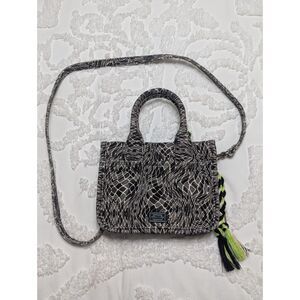 👜 Vince Camuto Orla Canvas Crossbody Bag Black/Coconut Cream Convertible Purse
